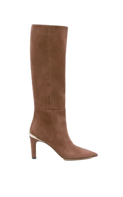 Aura High Heel Stiletto Tall Boot in Dark Sand Suede