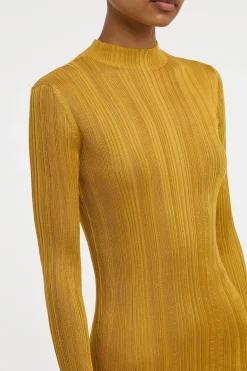 Aveda Knit Mockneck Sweater in Golden Birch Silk