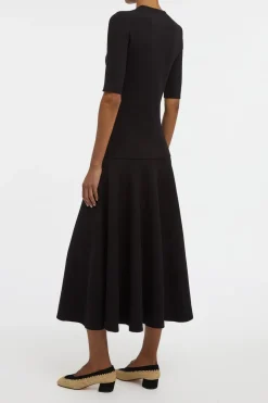 Axis Knit T-Shirt in Black Merino Wool