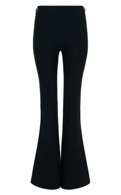 Ayala Flare Cropped Knit Pant in Black Merino Wool Cashmere