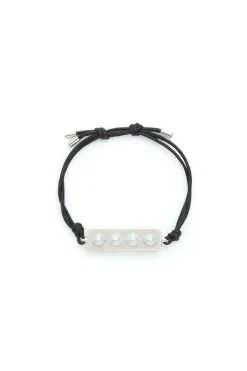 Bar Bracelet in Platinum with Pearls