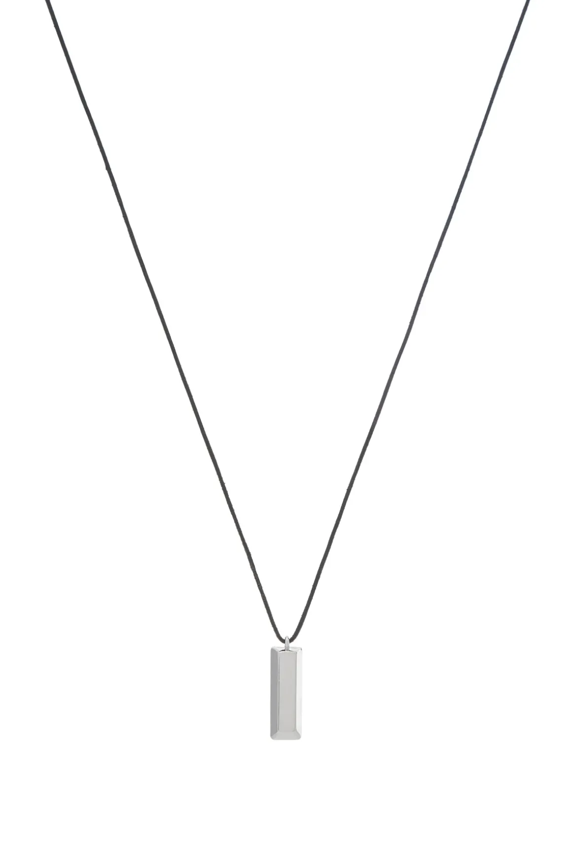 Bar Necklace in Platinum with Pearls