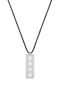 Bar Necklace in Platinum with Pearls