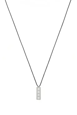 Bar Necklace in Platinum with Pearls