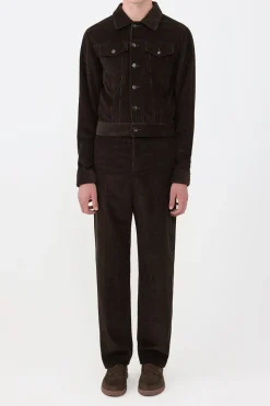 Barry Trucker Jacket in Chocolate Fine Cashmere Corduroy