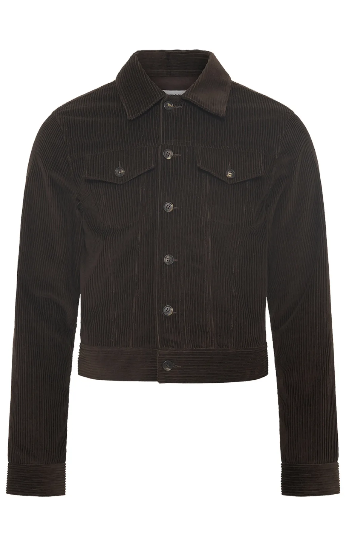 Barry Trucker Jacket in Chocolate Fine Cashmere Corduroy