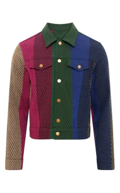 Barry Trucker Jacket in Multi Cashmere