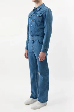 Barry Trucker Jacket in Uruguayan Blue Recycled Cotton Denim