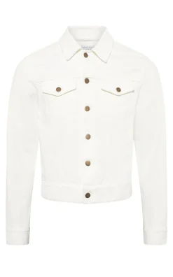 Barry Trucker Jacket in White Recycled Cotton Denim