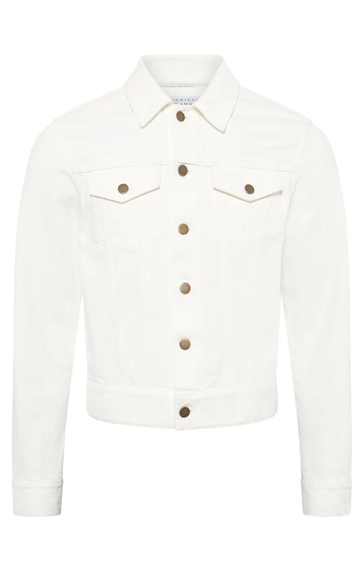 Barry Trucker Jacket in White Recycled Cotton Denim