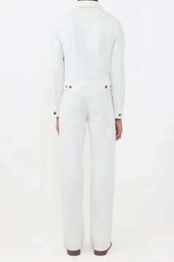 Barry Trucker Jacket in White Recycled Cotton Denim