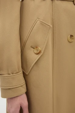 Benedict Trench Coat in Camel Sea Island Cotton Twill