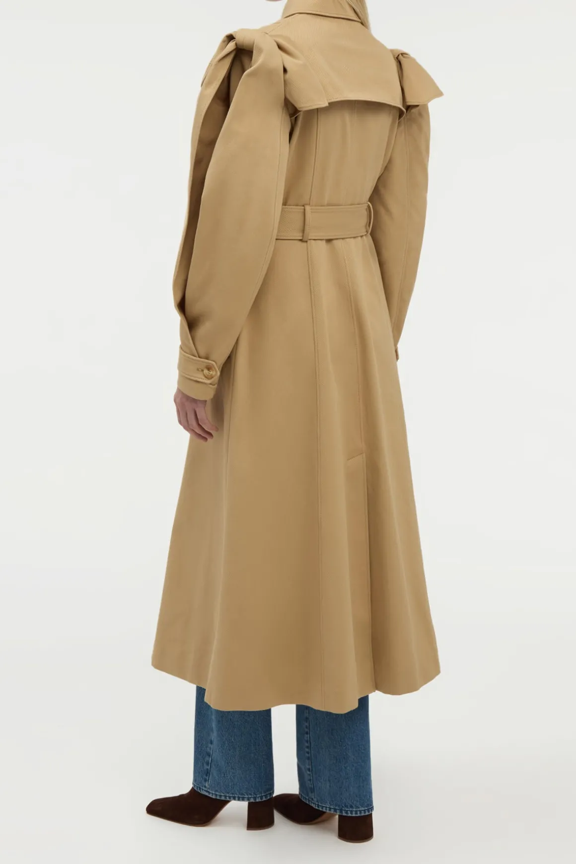 Benedict Trench Coat in Camel Sea Island Cotton Twill