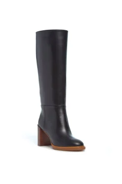 Bocca Knee-High Boot in Black Leather