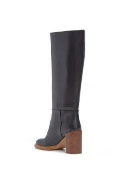 Bocca Knee-High Boot in Black Leather