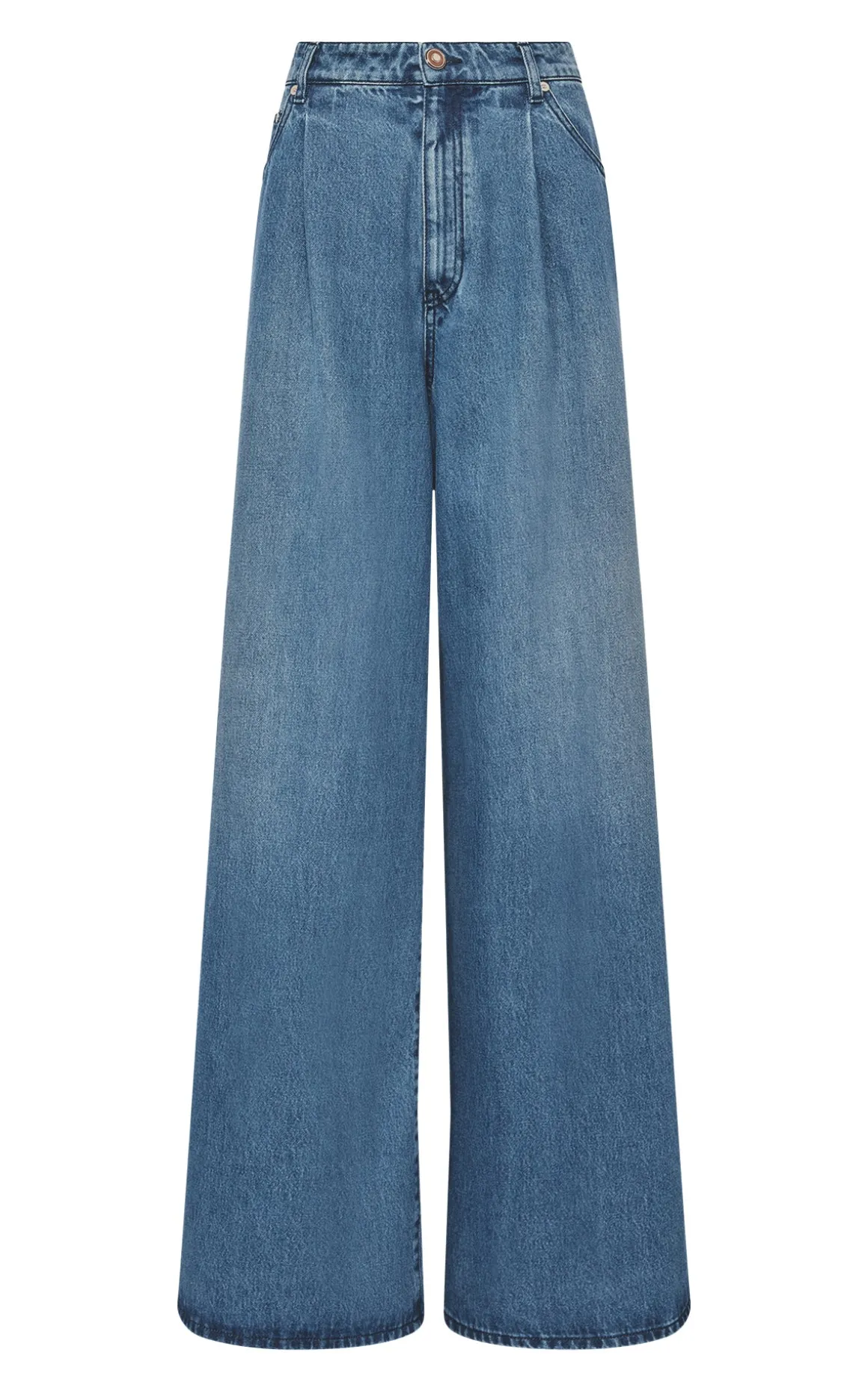 Brenn Wide-leg Jean in Uruguayan Blue Recycled Cotton Denim