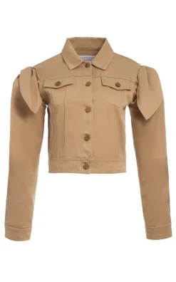 Briella Jacket in Camel Sea Island Cotton Twill