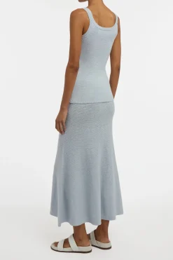 Brigid Knit Tank Top in Light Blue Cashmere