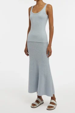 Brigid Knit Tank Top in Light Blue Cashmere