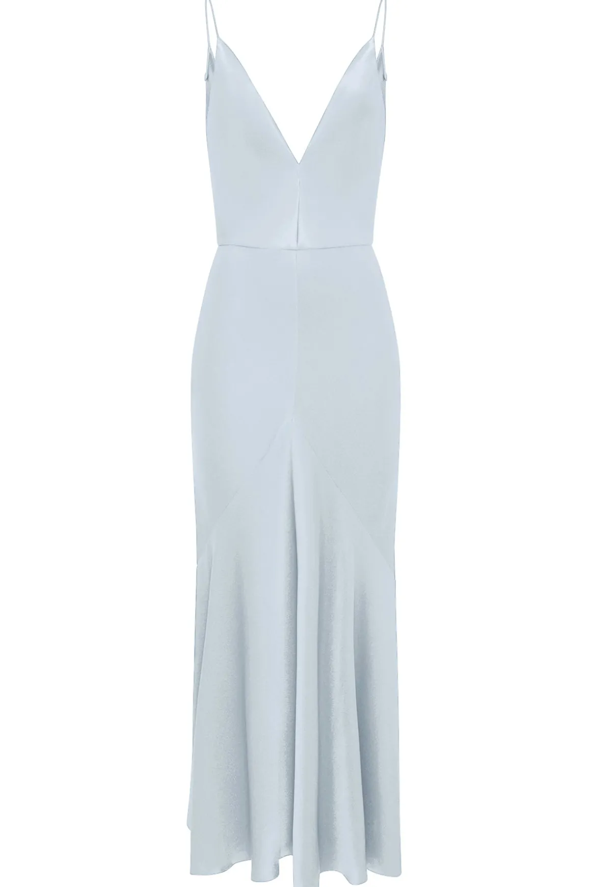 Brigita Slip Dress in Light Blue Silk Satin