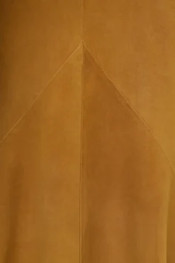 Brigita Slip Maxi Dress in Cashew Suede