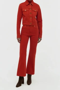 Bronte Jacket in Antelope Orange Recycled Cotton Denim