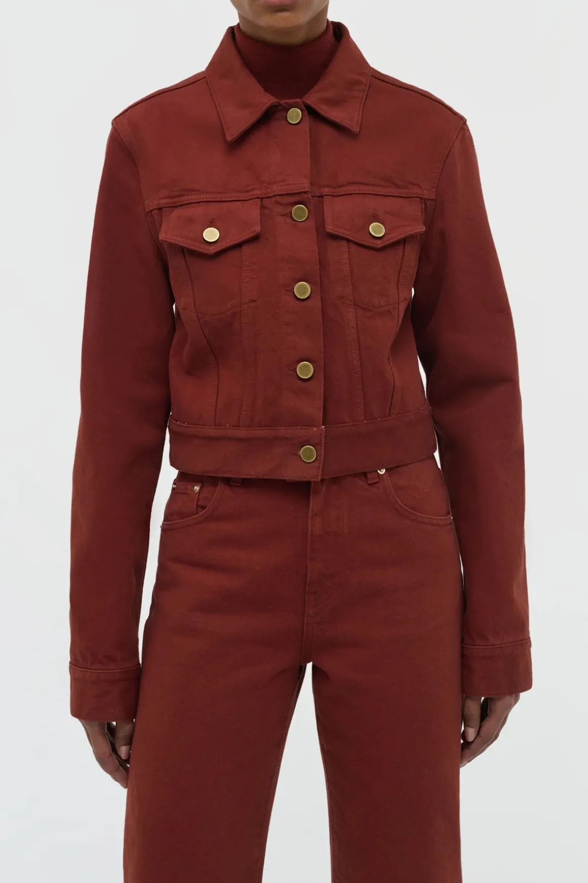Bronte Jacket in Burnt Sienna Recycled Cotton Denim
