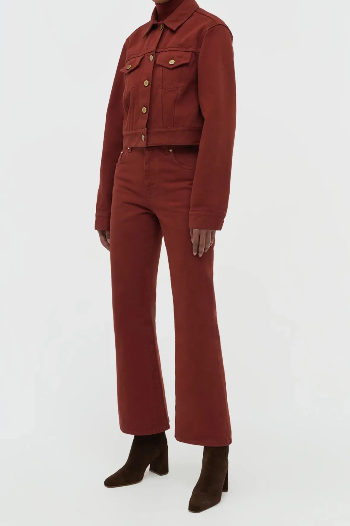 Bronte Jacket in Burnt Sienna Recycled Cotton Denim
