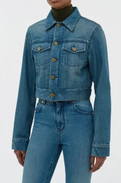 Bronte Jacket in Uruguayan Blue Recycled Cotton Denim