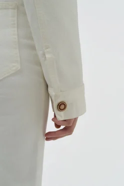 Bronte Jacket in White Recycled Cotton Denim