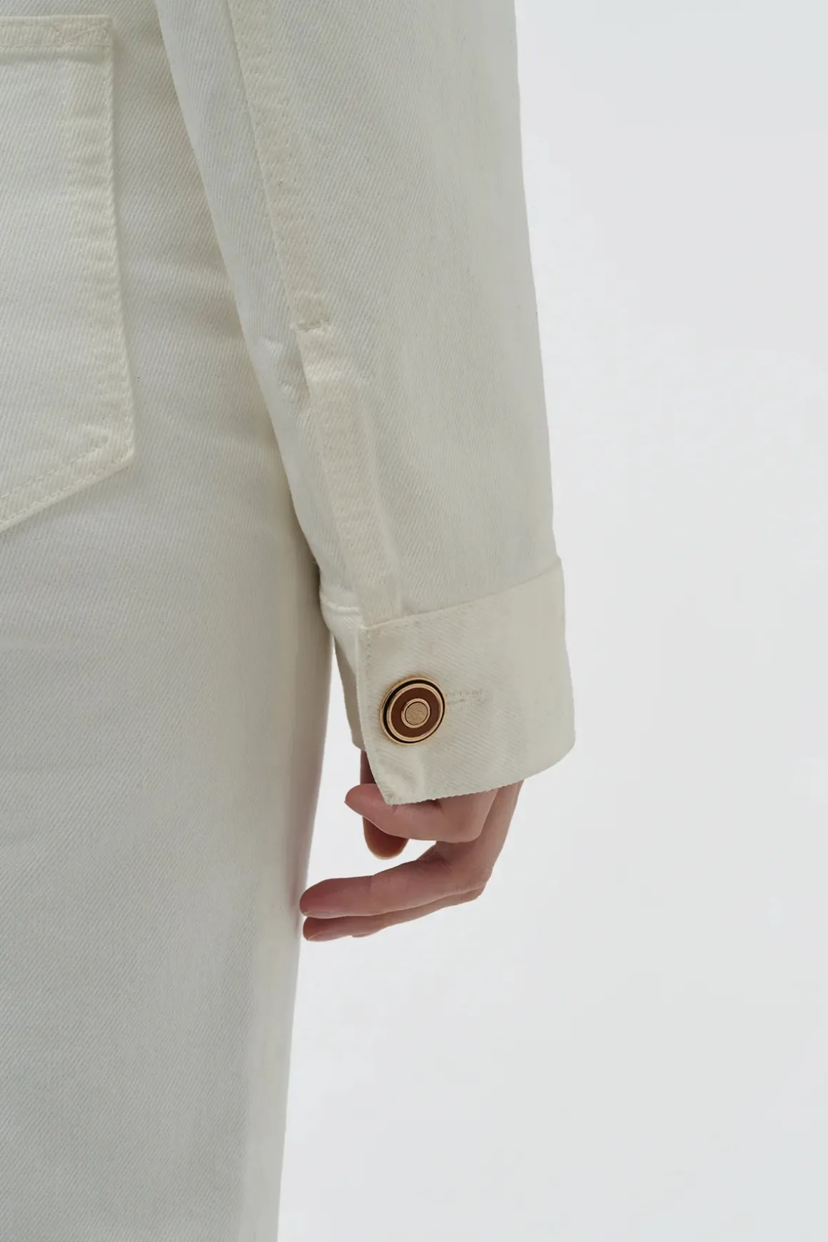 Bronte Jacket in White Recycled Cotton Denim