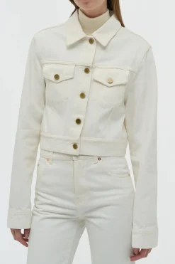 Bronte Jacket in White Recycled Cotton Denim