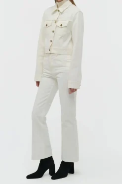 Bronte Jacket in White Recycled Cotton Denim
