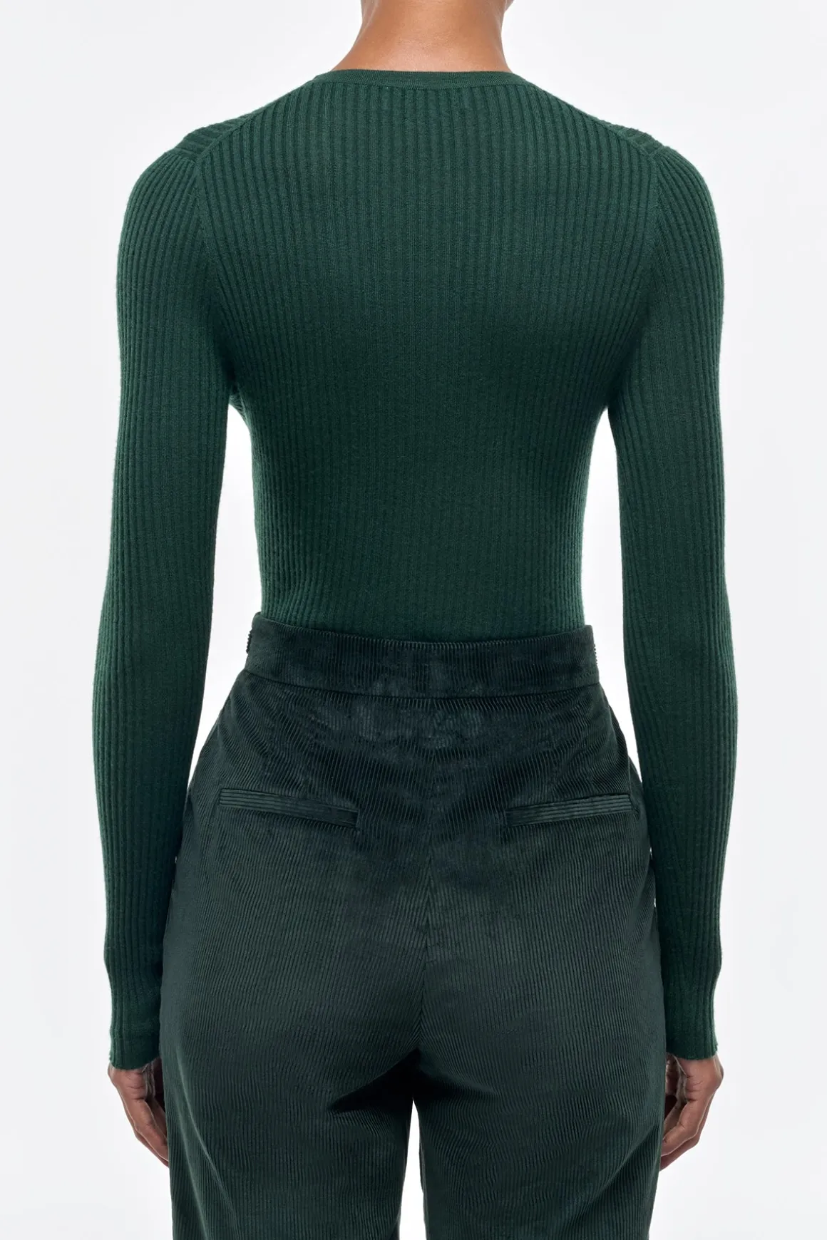 Browning Knit Sweater in English Green Cashmere Silk