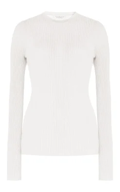 Browning Knit Sweater in Ivory Cashmere Silk