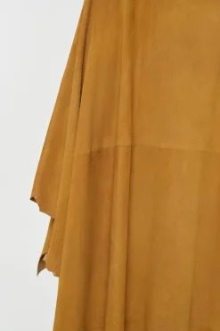 Calian Raw Cut Cape In Cashew Suede