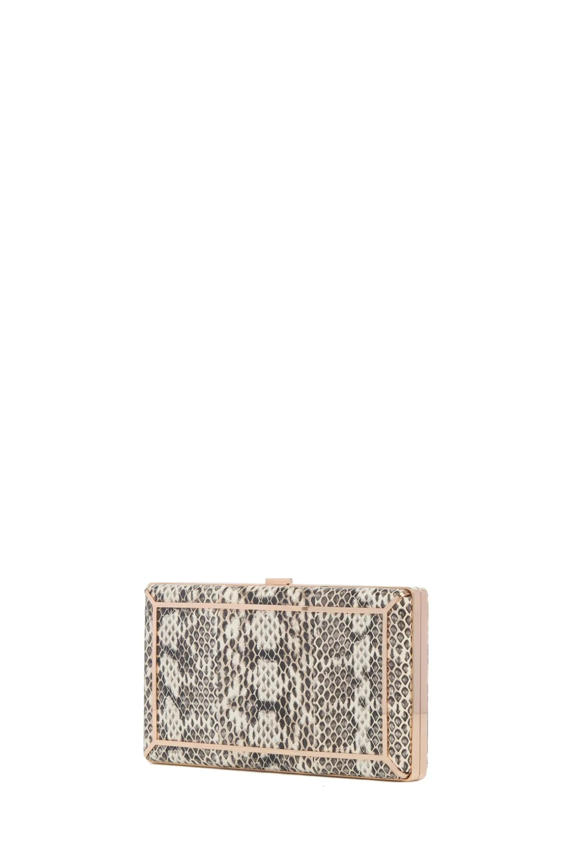 Callas Clutch in Black & White Snakeskin