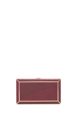 Callas Clutch in Bordeaux Snakeskin & Nappa Leather