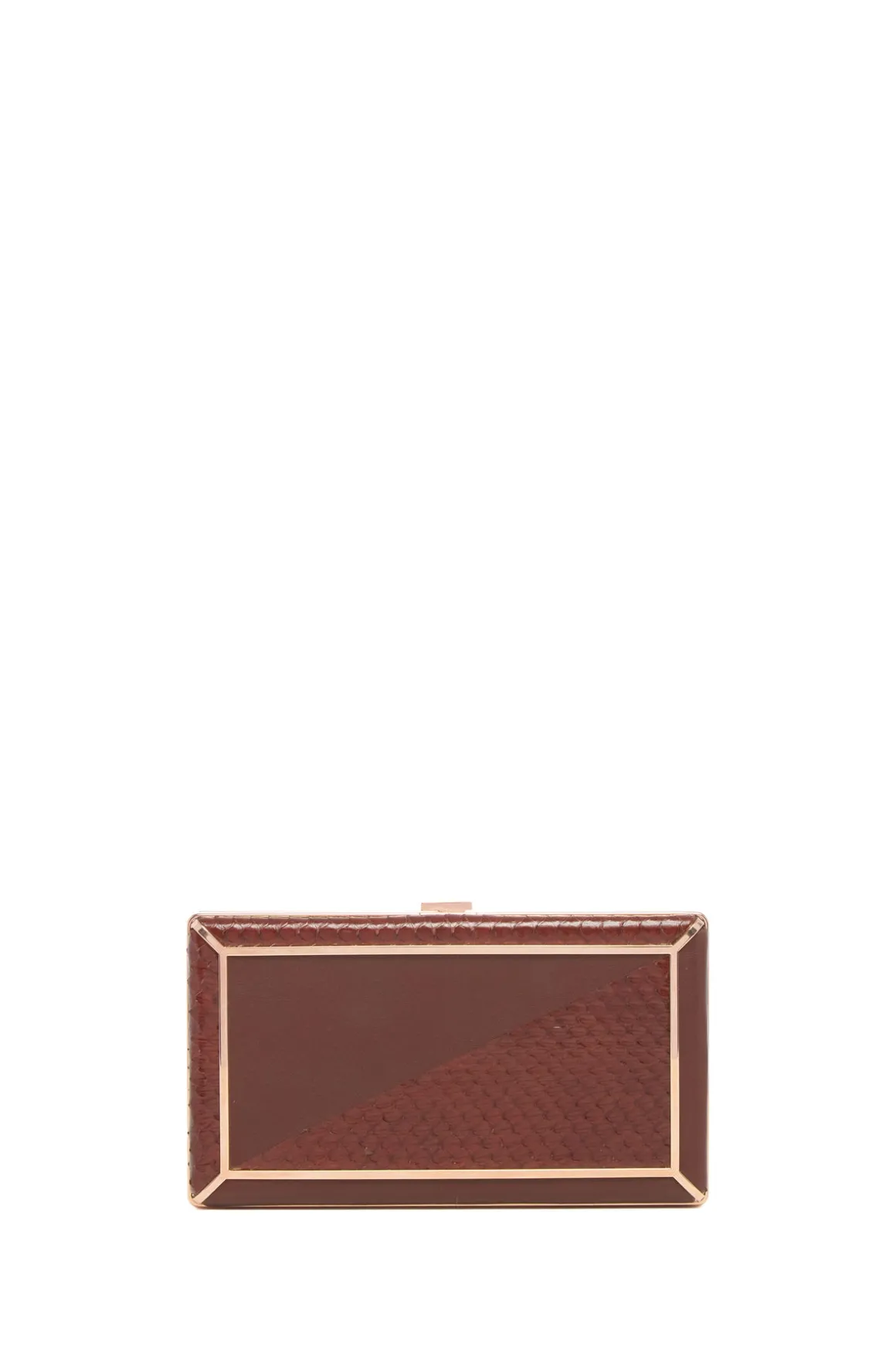 Callas Clutch in Chocolate Snakeskin & Nappa Leather