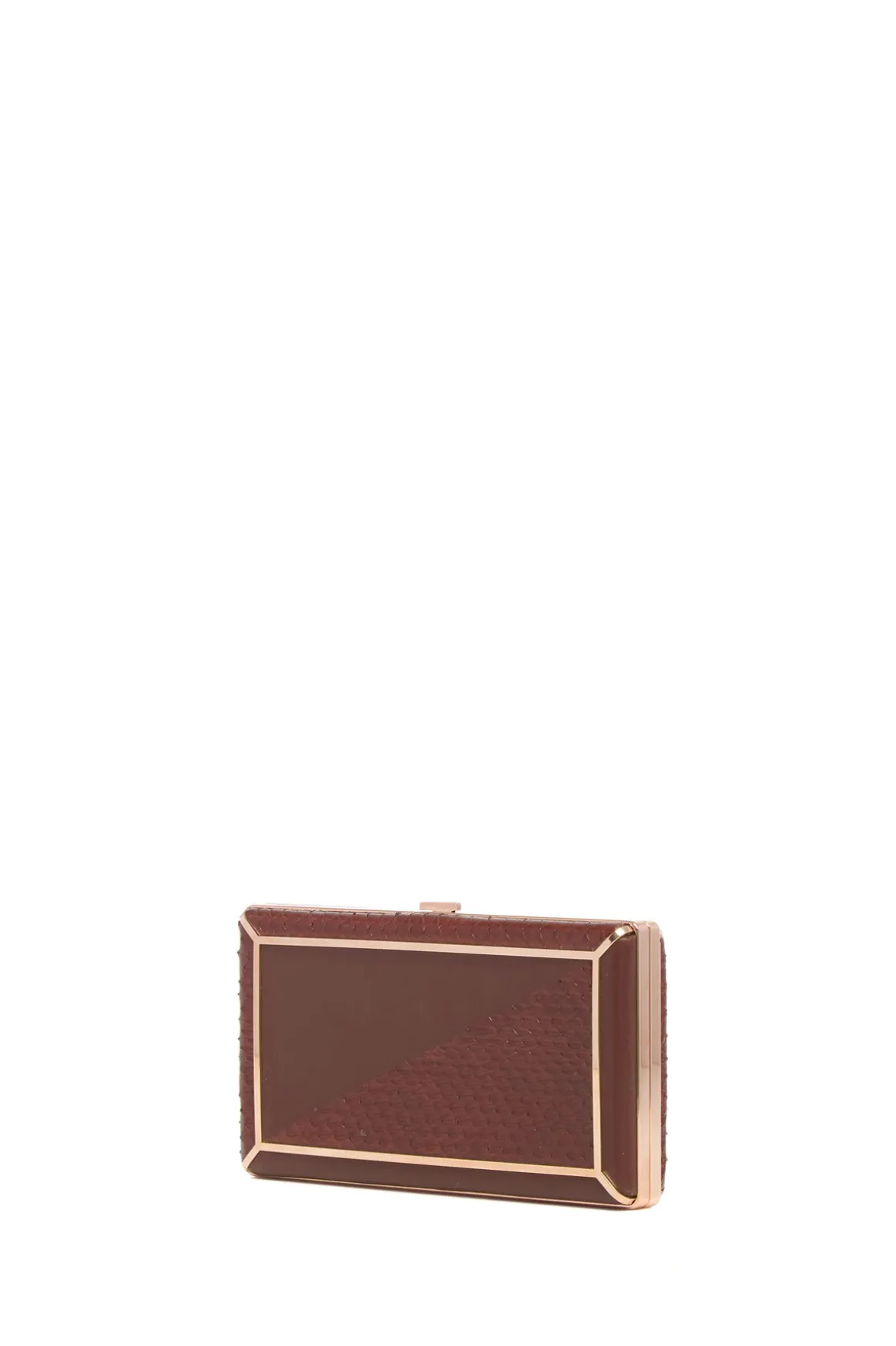 Callas Clutch in Chocolate Snakeskin & Nappa Leather