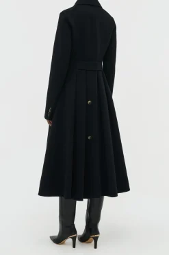 Cantwell Coat in Black Double-face Recycled Cashmere