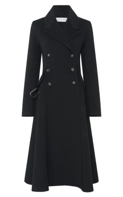 Cantwell Coat in Black Double-face Recycled Cashmere