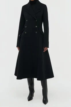 Cantwell Coat in Black Double-face Recycled Cashmere
