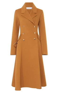 Cantwell Coat in Yellow Ochre Double-face Recycled Cashmere