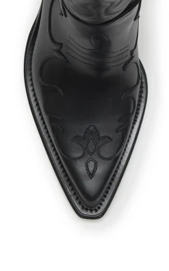 Capitana Cowboy Boot in Black Leather