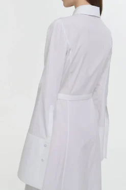 Carmina Maxi Shirtdress in White Sea Island Cotton