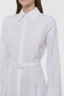 Carmina Maxi Shirtdress in White Sea Island Cotton
