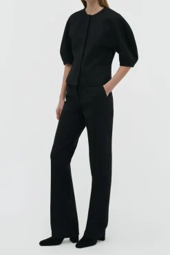 Cecilia Pant in Black Recycled Wool
