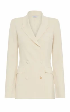 Ceto Knit Blazer in Off White Merino Wool Cashmere