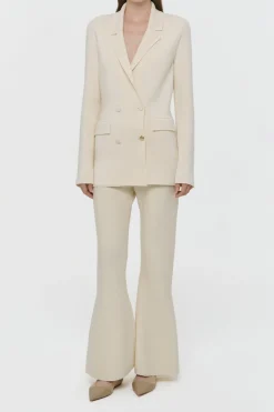 Ceto Knit Blazer in Off White Merino Wool Cashmere